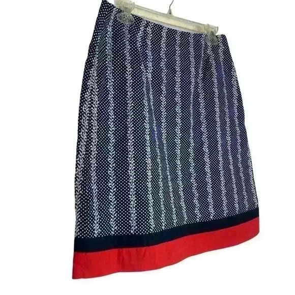 Talbots Eyelet Embroidery Navy,White w/Red Trim SOFT lightweight Cotton SZ-10 - Picture 3 of 8